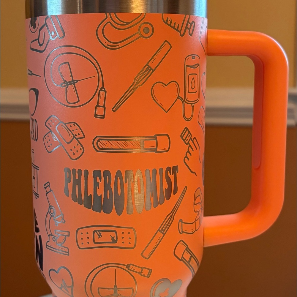 Orange Phlebotomist Travel Mug